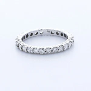 2ct G VS2 Round Earth Mined Certified Diamonds 18k Gold Classic Eternity Ring - Picture 1 of 13