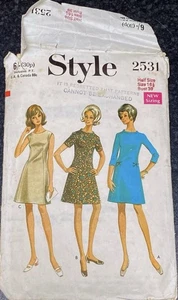 Style 2531 women dress vintage sewing pattern in 3 styles Size 16.5 Bust 39in - Picture 1 of 3