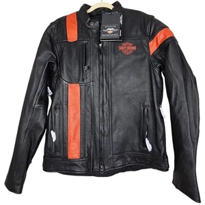 NUOVO Harley Davidson M Hwy-100 impermeabile pelle giacca equitazione motociclista moto - Foto 1 di 7