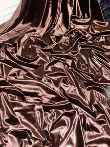 1 mtr brown silky shiny velvet fabric.58” wide (147cm) - Picture 1 of 3
