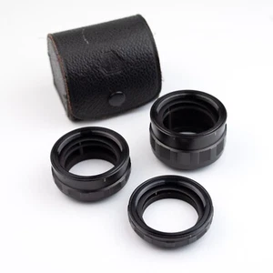 Genuine (AOC) ASAHI PENTAX AUTO EXTENSION TUBE SET + CASE. **M42 SCREW** - Picture 1 of 3