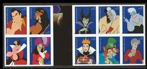 US 5213-5222 5222a Disney Villains F gutter block 10 A MNH 2017 - Picture 1 of 1