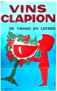 Original vintage poster VINS CLAPION FRANCE WINES HUGE c.1950 - Picture 1 of 1
