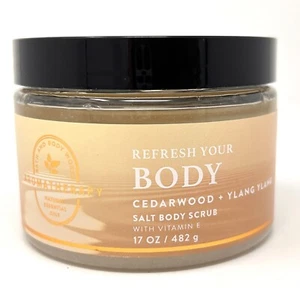 Bath & Body Works CEDARWOOD + YLANG YLANG Aromatherapy Salt Body Scrub 17 oz NEW - Picture 1 of 2