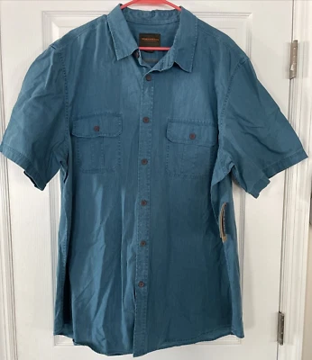 Northwest Territory Breathable Short Sleeve Outdoor Button Down 2XLT Blue - Image 1 of 4