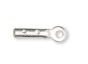 Cord Ends, 100 OR 500 Silver Plated Brass 4x1mm Small Fold Over Tube with Ring - Picture 1 of 7