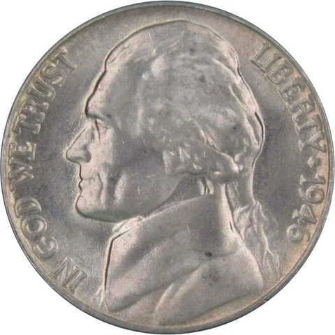 1946 D Jefferson Nickel 5 Cent Piece BU Uncirculated Mint State 5c US Coin Cover