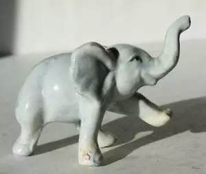 Elefant Figur stehend Rüssel hoch Viel Glück Keramik Porzellan handbemalt 2 - - Bild 1 von 1