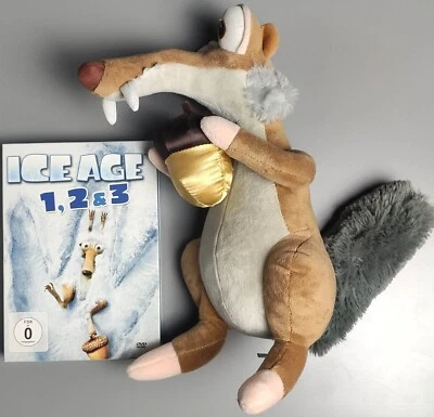 Scrat (30cm) + Ice Age Trilogie DVD Stofftier Plüschtier 1 2 3 - Bild 1 von 4