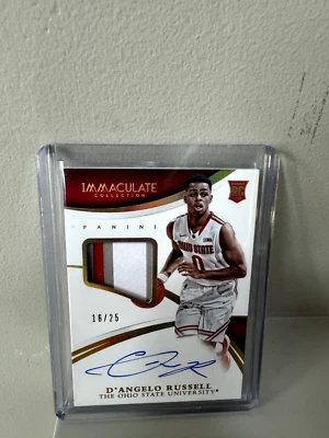 2015 PANINI IMMACULATE D'ANGELO RUSSELL ROOKIE RPA Relic #/25 - Image 1 of 2