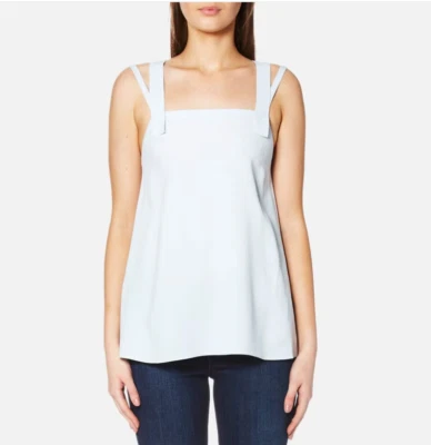 HELMUT LANG Crossback Top Small NWT Aqua Pale Blue - Image 1 of 4