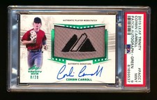 2019 LEAF CORBIN CARROLL RC GREEN LOGO PATCH ON-CARD AUTO RPA SSP #8/20 PSA 9!