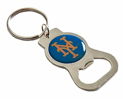 New York Mets Metal Bottle Opener Key Chain Decal Emblem Keychain Baseball Cover