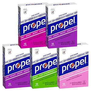 Propel Powder Packets 4 Flavor Variety PACK, Electrolytes, No Sugar (Pack of 5) - Picture 1 of 1