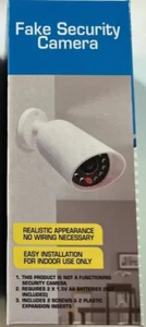 Fake Security CCTV Camera - WHITE - Dummy Camera with Flashing Red LED Light NEW - Picture 1 of 2