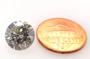 Huge Diamond 4.45CT Natural Fancy Gray Color Loose Round Cut GIA Certified - Picture 1 of 8