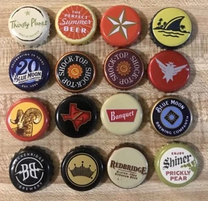 Beer Bottle Cap Lot Of 16 Different Thirsty Planet Shiner Shock Top others - Picture 1 of 5