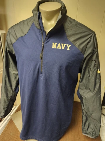 Nike NAVY MIDSHIPMEN 3/4 ZIP ATHLETIC JACKET MENS XL Sideline Coaches Gear Cover