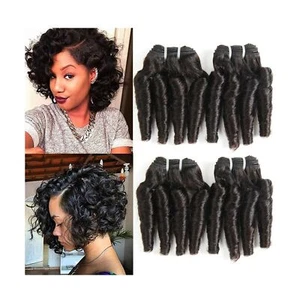 Brazilian Funmi Hair Loose Wave 4 Bundles Spiral Short Curl Weave Natural Color - Bild 1 von 6