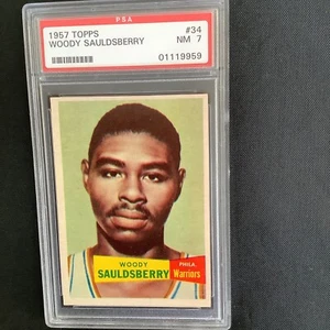 1957 Topps #34 Woody Sauldsberry Psa 7 Philadelphia Warriors - Foto 1 di 1