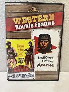 NEW RARE OOP WESTERN DOUBLE FEATURE THE HILLS RUN RED & APACHE MOVIE DVD 1967/54 - Foto 1 di 3