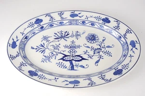 Vintage Villeroy & Boch Dresden SAXONY Serving Platter White Blue Onion 14x10" - Picture 1 of 10