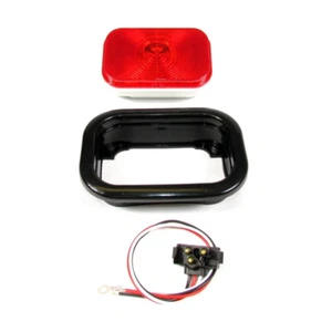 Fortpro Red Rectangular Tail/Stop/Turn Incandescent Light with Red Lens - Sealed - Picture 1 of 4