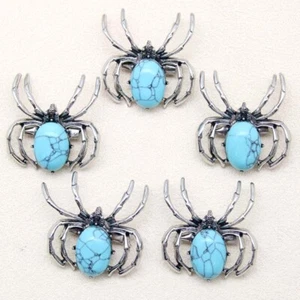 10 piezas Colgantes Araña Piedra Turquesa Broche Chakra Reiki Amuleto de Sanación - Imagen 1 de 3