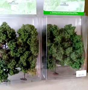 Two Packs of 2 HO/OO Laburnum trees 18 cm high made by Jordan - Picture 1 of 5