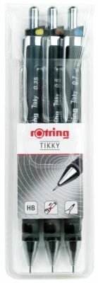 rotring 3er Set Fein-Minen-Stift Druckbleistift HB 0,35/0,5/0,7mm Tikky ReDesign