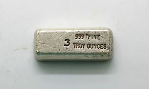 Raro Vintage 3 OZ Nevada Coin Mart NCM Barra de Plata Vertida a Mano Plata .999 - Imagen 1 de 3
