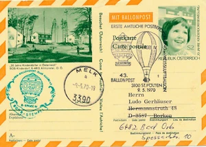 43. Children's village balloon post on picture postcard, Altmünster (1) (F49) - Picture 1 of 2