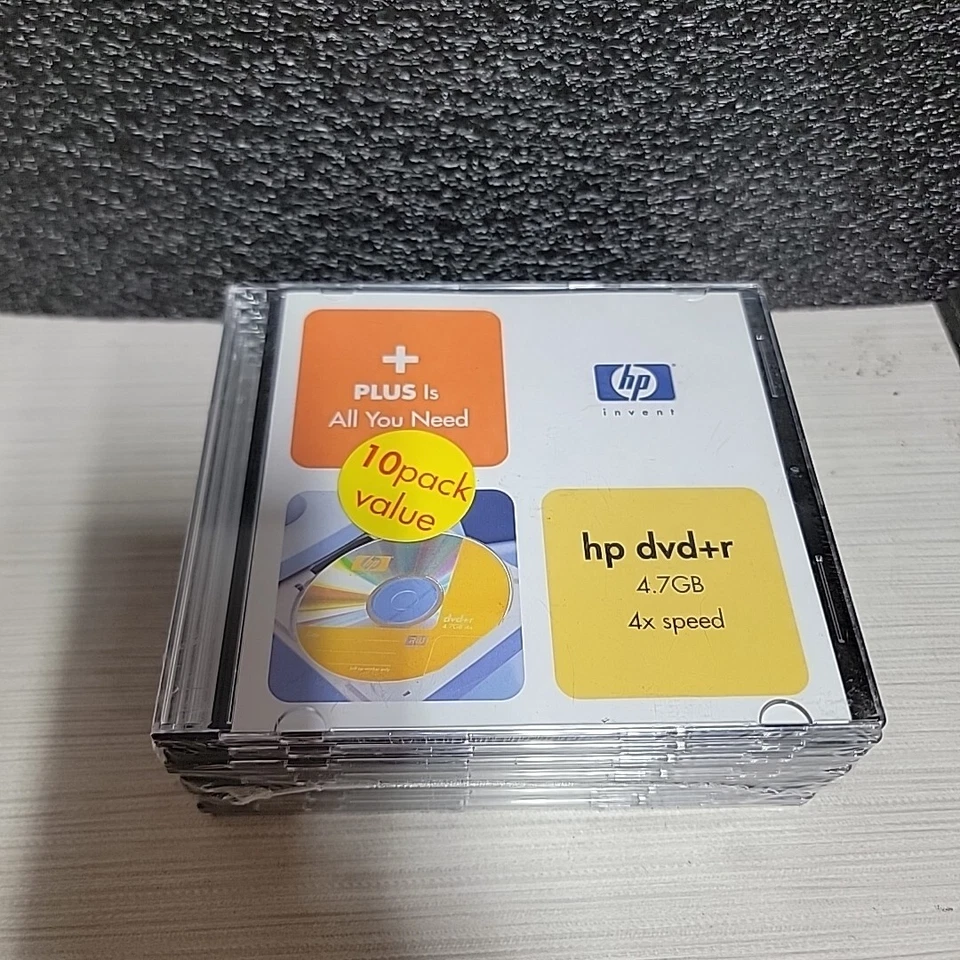 HP INVENT DW00021 DVD+RW 4X 4.7GB DATA 10 PACK Factory Sealed - Image 1 of 1