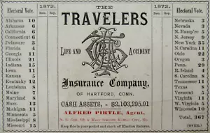 Grant Campaña Presidencial Horace Greeley Colegio Electoral Travelers Ins 1872 - Imagen 1 de 9