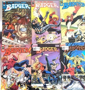 BADGER. NUMBER'S 8-9 53 56-57 & 69 (6 ISSUE LOT). 1ST SERIES. FIRST COMICS. - Picture 1 of 19