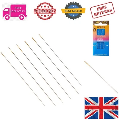 Craft-Savvy Gold Eye Sewing Needles Size 10/12 - Ideal for Beads & Sequins - Image 1 of 4