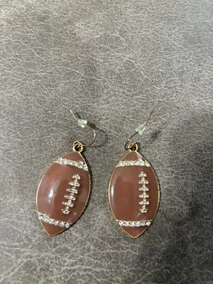 Pendientes colgantes de fútbol americano, pendientes colgantes de cristal con diamantes de imitación, deportes Foto 1 de 2