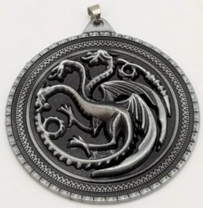 2012 Feuer und Blut Targaryen Game of Thrones Drache Anhänger silberfarben 2" - Bild 1 von 5