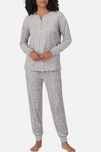 Nautica Women's 2- Piece Fleece Pajama Sleepwear Set, Gray Stars, XL - Picture 1 of 4