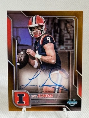 Luke Altmyer 2025 Bowman Chrome U True GOLD Refractor AUTO /50 #BCA-LA Illinois - Image 1 of 4