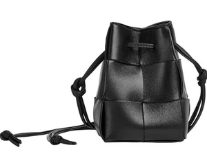 Bottega Veneta Shoulder Bag Cassette Mini Crossbody Bucket Bag Lambskin Black Bl - Picture 1 of 4