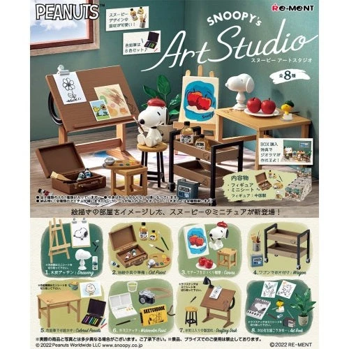 Muebles de muñeca miniatura Peanuts Snoopy's Art Studio Re-Ment Foto 1 de 1