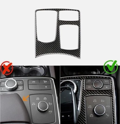 Cubierta de panel de cambio de marchas de fibra de carbono para Mercedes Benz GLE GLS ML GL 2016-18 Foto 1 de 4