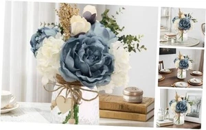 Faux Flowers in Vase, Artificial Silk Flowers with Vase, Centerpiece - Picture 1 of 8