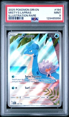 PSA 9 Pokemon TCG 2025 Dri En-Destined Rivals #194 Misty'S Lapras MINT - Image 1 of 2
