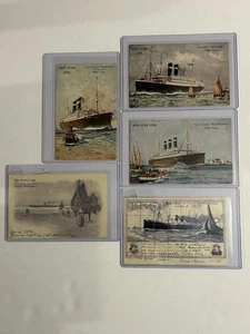 Lot of 5 Red Star Line Steamship Postcards - Pennland Lappland Belgenland 1900s - Bild 1 von 6