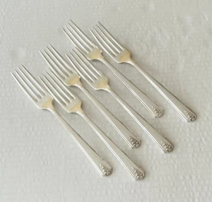 Oneida Community Par Plate 1949 Linda 6 Dinner Forks Silverplate - Picture 1 of 5