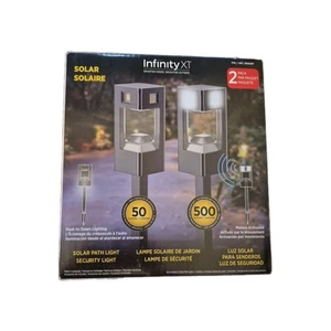 Infinity X1 bewegungsaktivierte Solar-Sicherheits-Wegeleuchte, 2er-Pack 50 & 500 Lumen - Bild 1 von 3