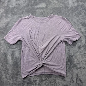 Lululemon Shirt Damen M/L lila Twist Knoten vorne leicht weich Yoga Tee - Bild 1 von 5