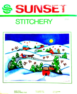 Kit de costura vintage 1981 bordado atardecer acolchado víspera de navidad Gillum Foto 1 de 4